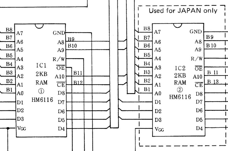 Sharp PC-1430 RAM Schematics